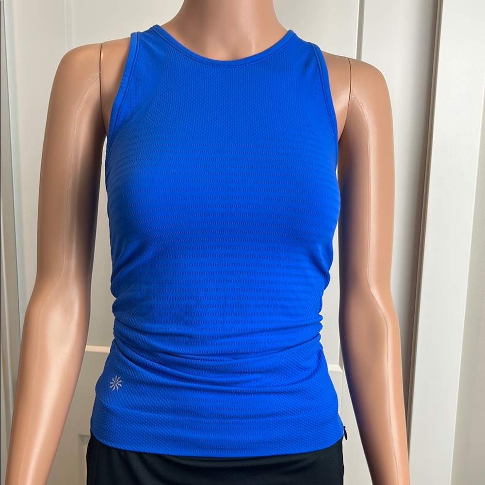 Athleta Blue Fitted Ribbed Tank Top